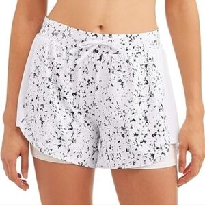 Avia Women's Short Size XL White Black Athletic Drawstring Elastic‎